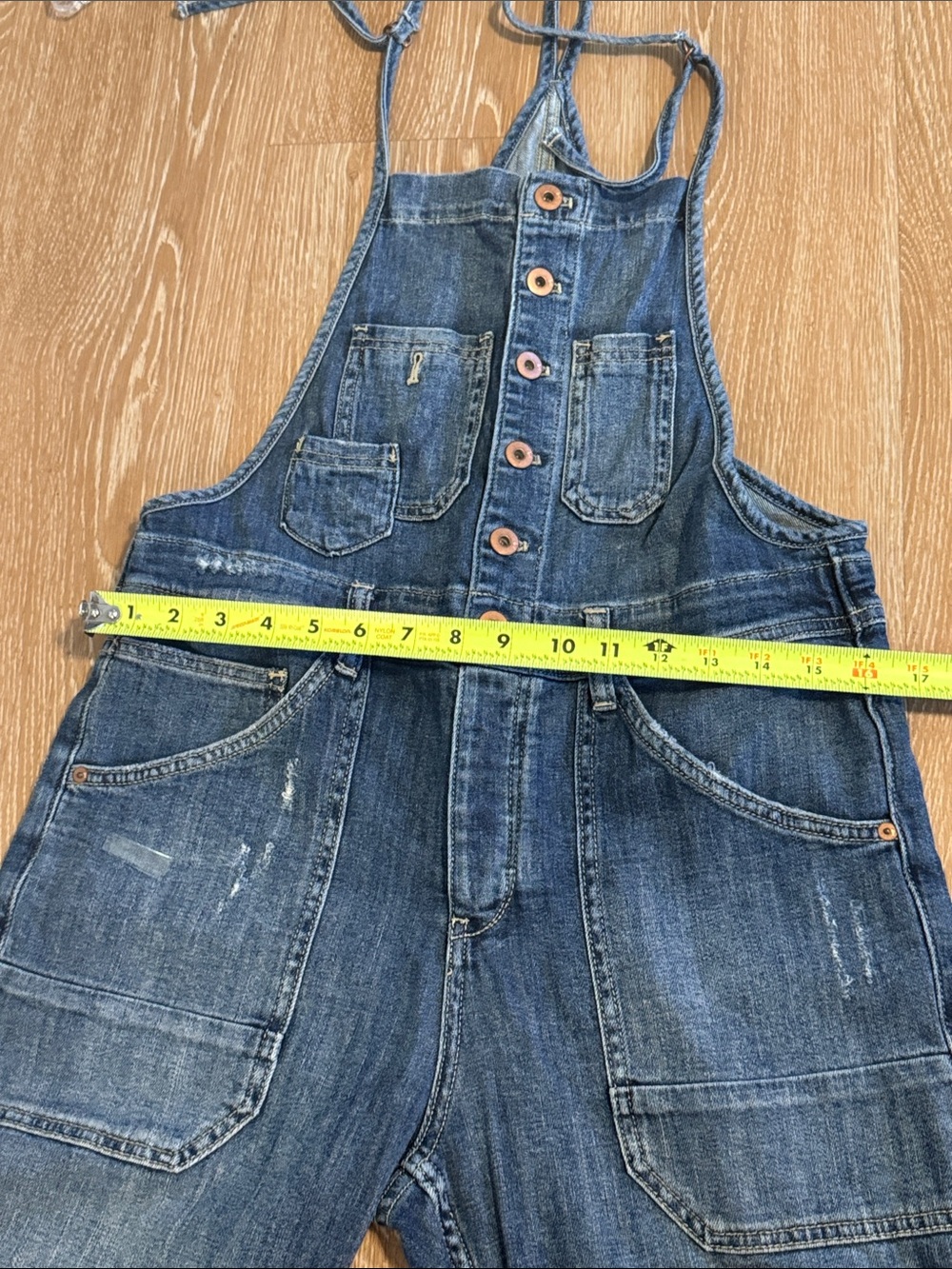 Anthropologie PILCRO Denim Button-Front Overalls - Picture 7 of 9